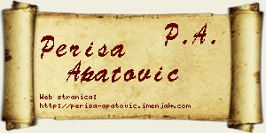 Periša Apatović vizit kartica